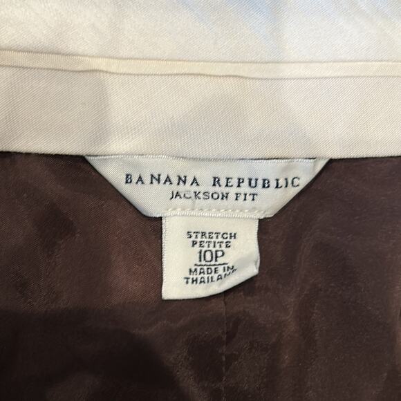 Banana Republic Jackson Fit Stretch Petite Wool Wide Leg Trouser Pant Size 10P - Picture 4 of 9